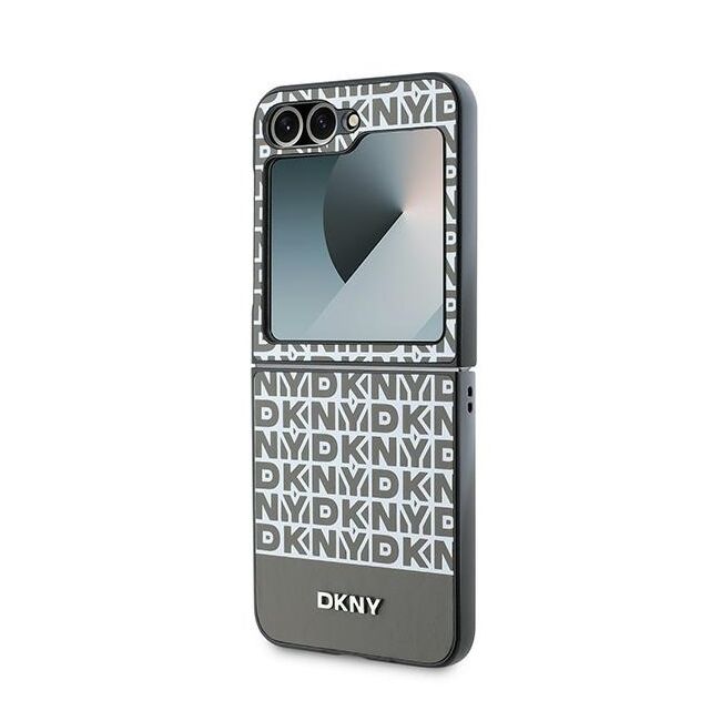 Husa premium pentru  Samsung Galaxy Z Flip 6 DKNY Pattern Energy - Maro