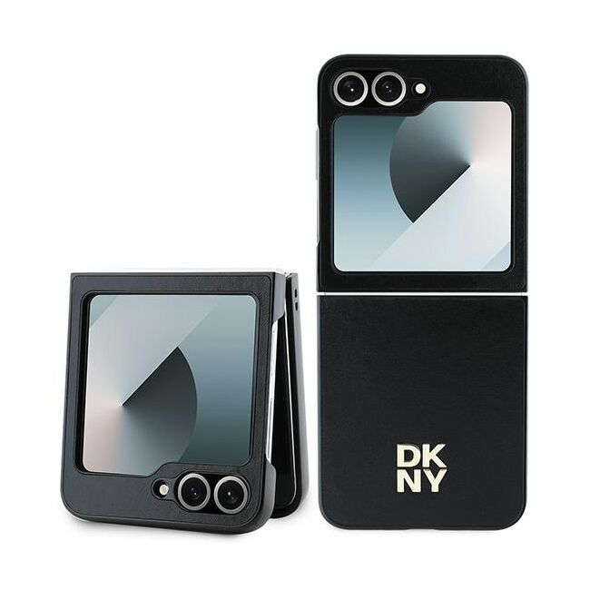 Husa premium pentru  Samsung Galaxy Z Flip 6 DKNY Pattern Energy - Negru mat
