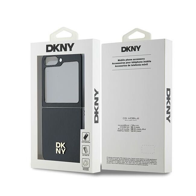 Husa premium pentru  Samsung Galaxy Z Flip 6 DKNY Pattern Energy - Negru mat