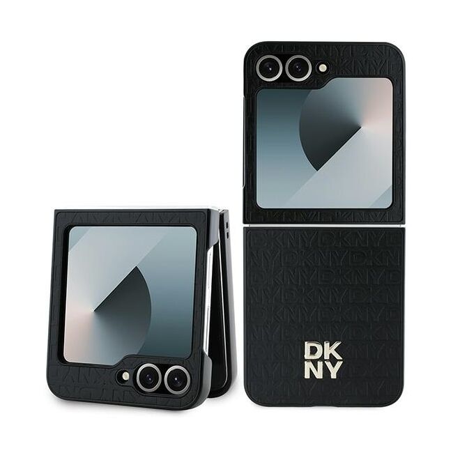 Husa premium pentru  Samsung Galaxy Z Flip 6 DKNY Pattern Energy - Negru
