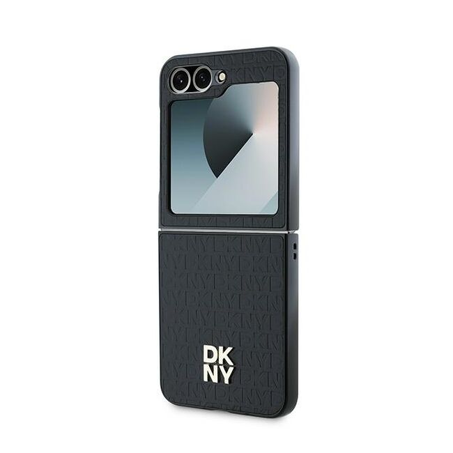 Husa premium pentru  Samsung Galaxy Z Flip 6 DKNY Pattern Energy - Negru