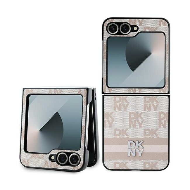 Husa premium pentru  Samsung Galaxy Z Flip 6 DKNY Pattern Energy - Roz