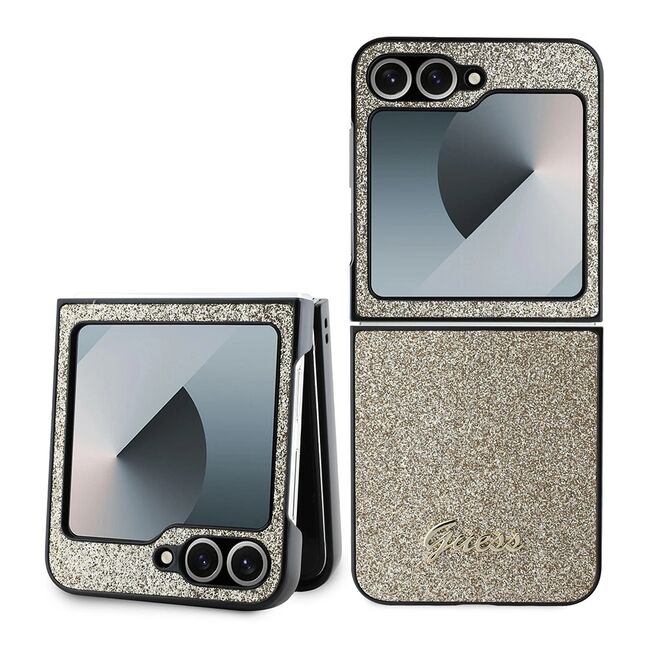 Husa premium pentru  Samsung Galaxy Z Flip 6 Guess Elegance Series - Auriu