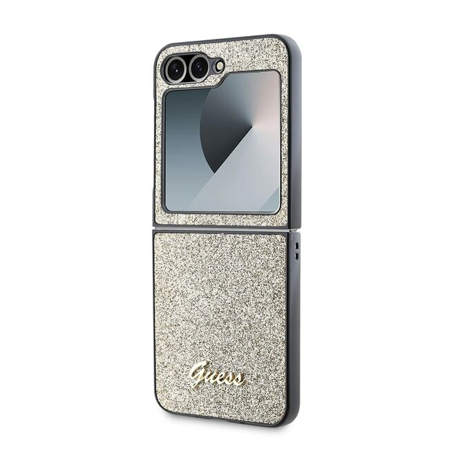 Husa premium pentru  Samsung Galaxy Z Flip 6 Guess Elegance Series - Auriu