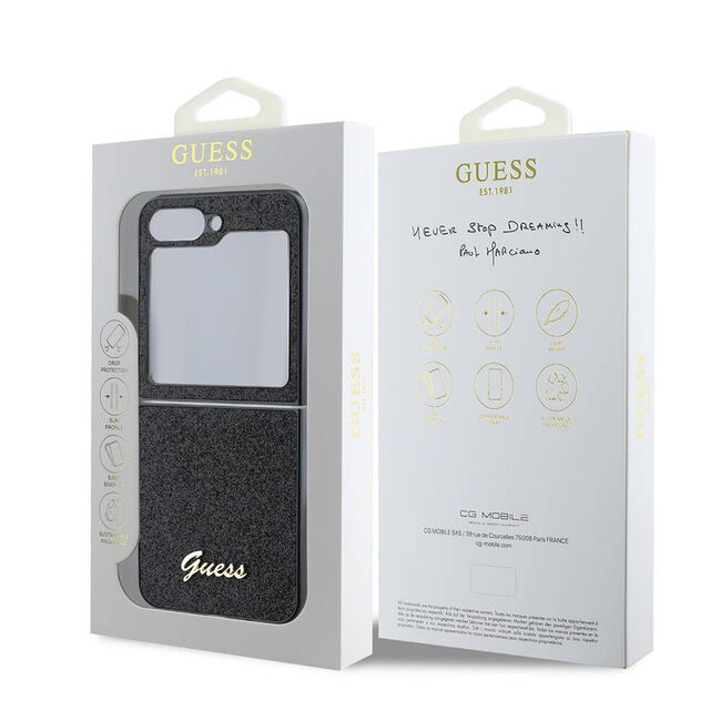 Husa premium pentru  Samsung Galaxy Z Flip 6 Guess Elegance Series - Negru