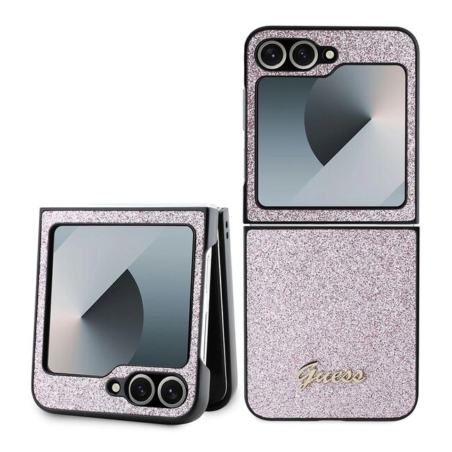 Husa premium pentru  Samsung Galaxy Z Flip 6 Guess Elegance Series - Roz