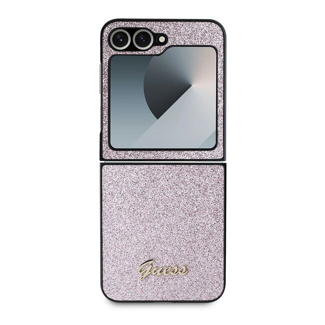 Husa premium pentru  Samsung Galaxy Z Flip 6 Guess Elegance Series - Roz