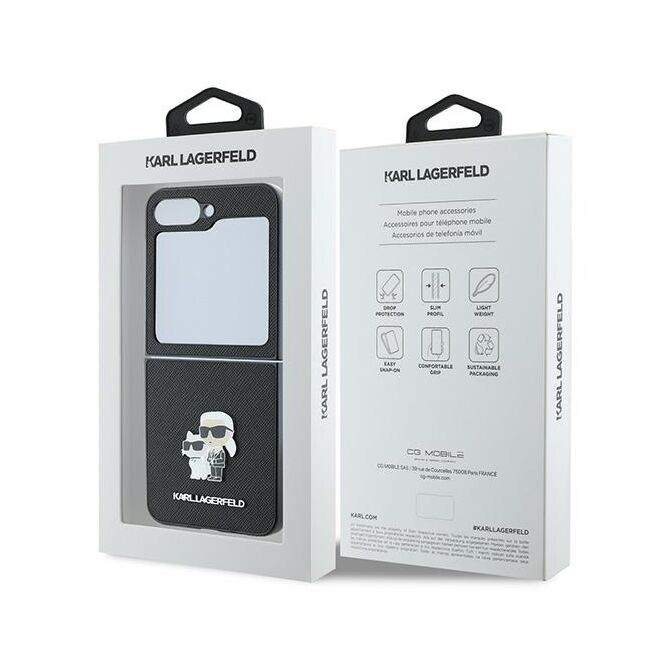 Husa premium pentru  Samsung Galaxy Z Flip 6 Karl Lagerfeld superior quality - Negru denim