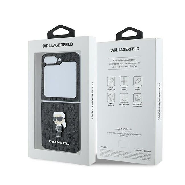 Husa premium pentru  Samsung Galaxy Z Flip 6 Karl Lagerfeld superior quality - Negru
