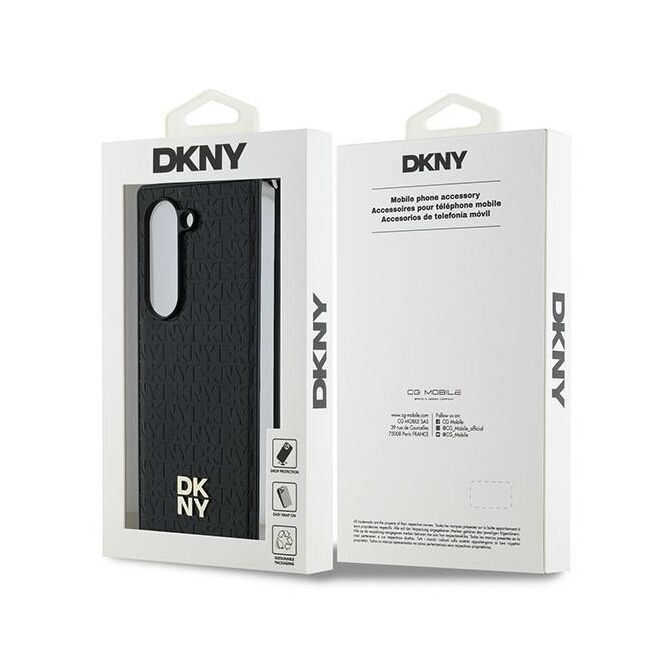 Husa premium pentru  Samsung Galaxy Z Fold 6 DKNY Pattern Energy - Negru