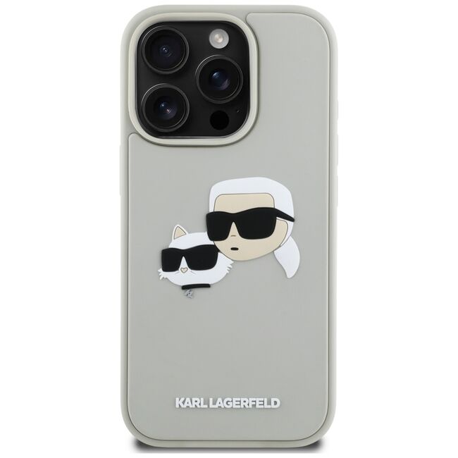 Husa premium pentru  iPhone 16 Pro Max Karl Lagerfeld superior quality - Gri