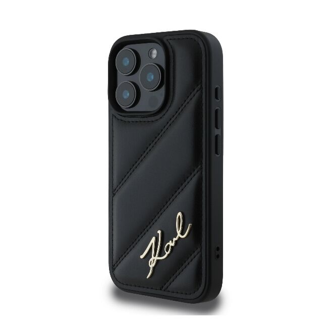 Husa premium pentru  iPhone 16 Pro Max Karl Lagerfeld superior quality - Negru denim