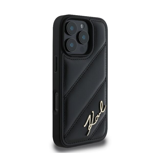 Husa premium pentru  iPhone 16 Pro Max Karl Lagerfeld superior quality - Negru denim
