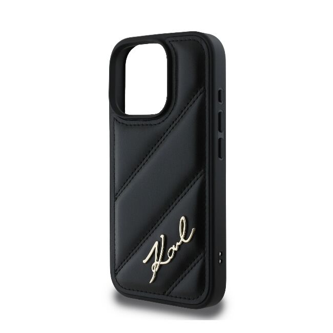 Husa premium pentru  iPhone 16 Pro Max Karl Lagerfeld superior quality - Negru denim