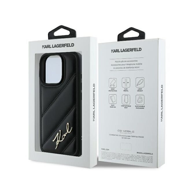 Husa premium pentru  iPhone 16 Pro Max Karl Lagerfeld superior quality - Negru denim