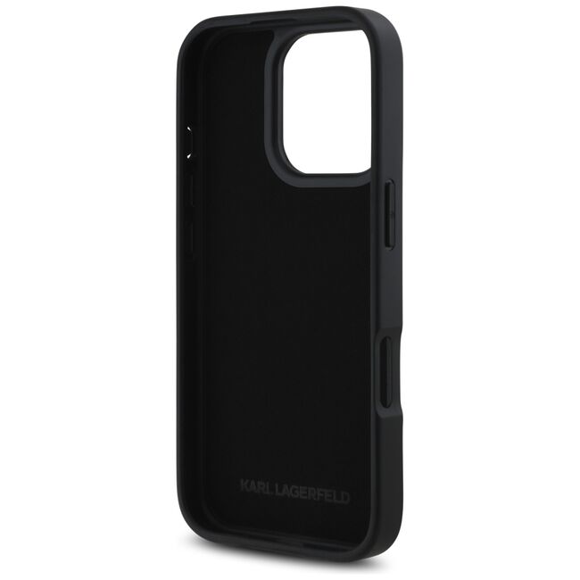 Husa premium pentru  iPhone 16 Pro Max Karl Lagerfeld superior quality - Negru mat