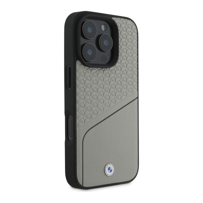 Husa premium pentru  iPhone 16 Pro Max compatibila MagSafe BMW Signature - Gri deschis