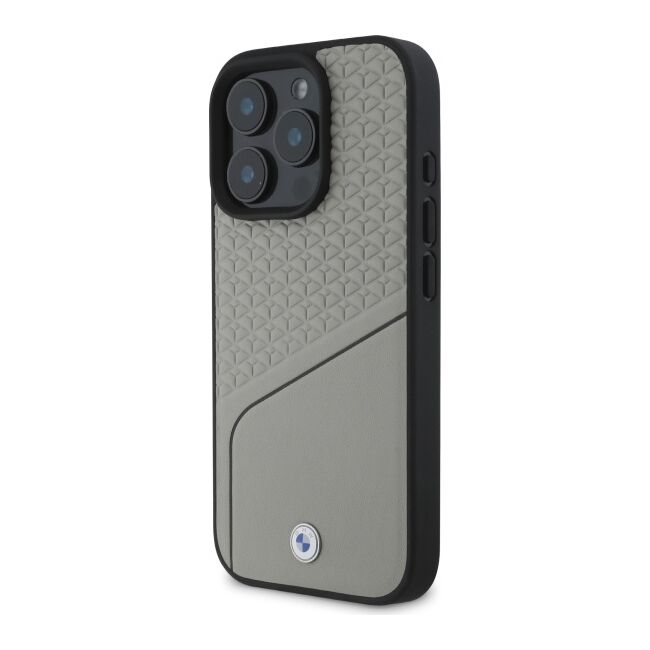 Husa premium pentru  iPhone 16 Pro Max compatibila MagSafe BMW Signature - Gri deschis