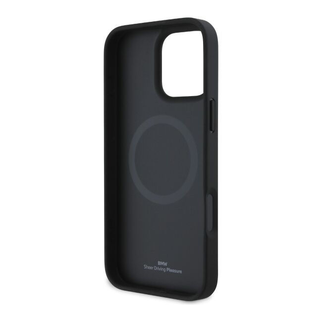 Husa premium pentru  iPhone 16 Pro Max compatibila MagSafe BMW Signature - Gri deschis