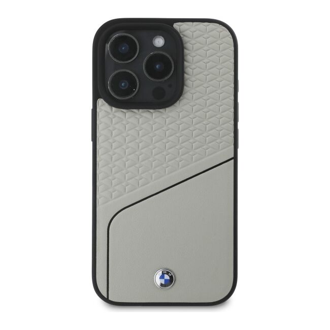 Husa premium pentru  iPhone 16 Pro Max compatibila MagSafe BMW Signature - Gri deschis