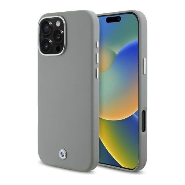 Husa premium pentru  iPhone 16 Pro Max compatibila MagSafe BMW Signature - Gri