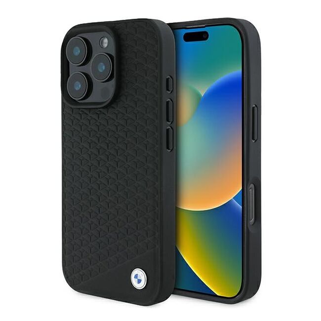 Husa premium pentru  iPhone 16 Pro Max compatibila MagSafe BMW Signature - Negru denim