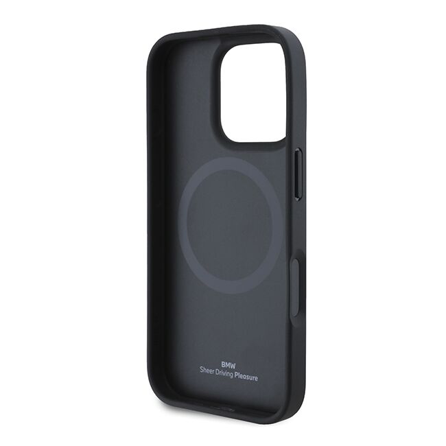 Husa premium pentru  iPhone 16 Pro Max compatibila MagSafe BMW Signature - Negru denim