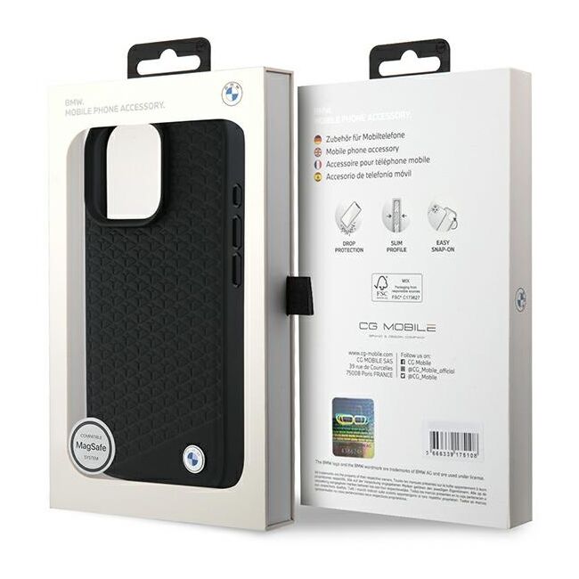 Husa premium pentru  iPhone 16 Pro Max compatibila MagSafe BMW Signature - Negru denim