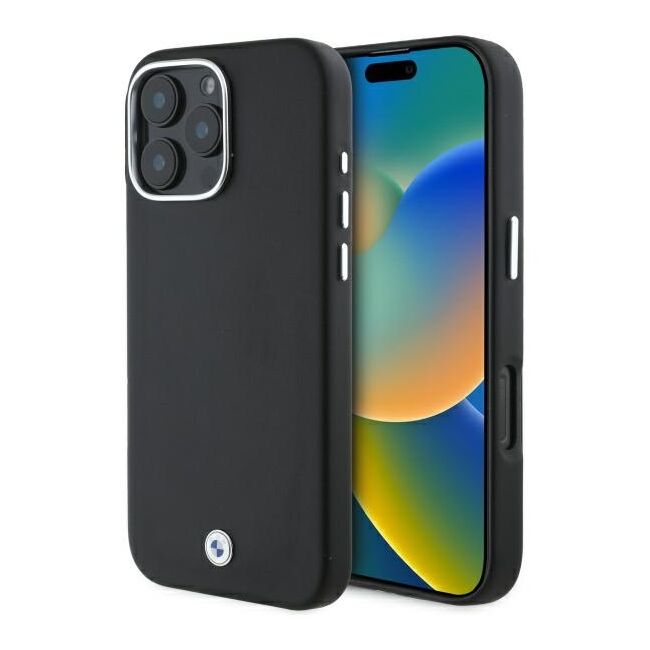 Husa premium pentru  iPhone 16 Pro Max compatibila MagSafe BMW Signature - Negru electric