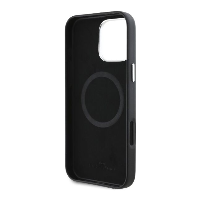 Husa premium pentru  iPhone 16 Pro Max compatibila MagSafe BMW Signature - Negru electric