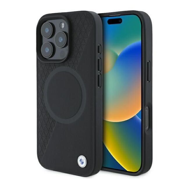 Husa premium pentru  iPhone 16 Pro Max compatibila MagSafe BMW Signature - Negru mat