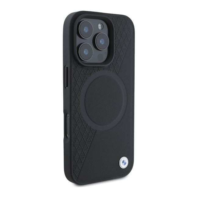 Husa premium pentru  iPhone 16 Pro Max compatibila MagSafe BMW Signature - Negru mat