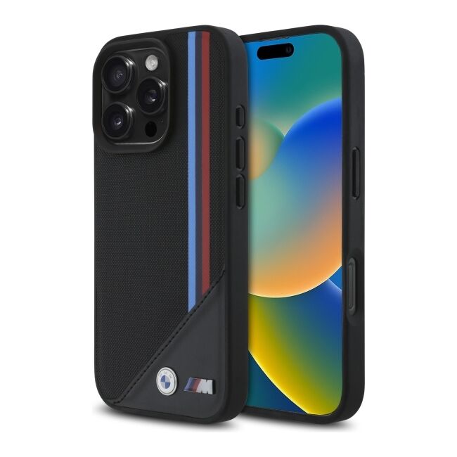 Husa premium pentru  iPhone 16 Pro Max compatibila MagSafe BMW Signature - Negru print
