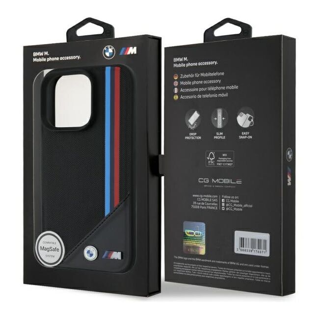 Husa premium pentru  iPhone 16 Pro Max compatibila MagSafe BMW Signature - Negru print