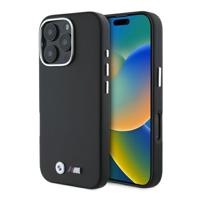 Husa premium pentru  iPhone 16 Pro Max compatibila MagSafe BMW Signature - Negru royal