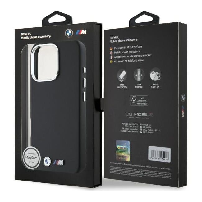 Husa premium pentru  iPhone 16 Pro Max compatibila MagSafe BMW Signature - Negru royal