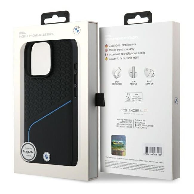 Husa premium pentru  iPhone 16 Pro Max compatibila MagSafe BMW Signature - Negru
