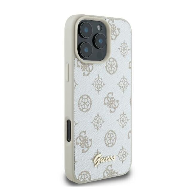 Husa premium pentru  iPhone 16 Pro Max compatibila MagSafe Guess Luxury Series - Alb