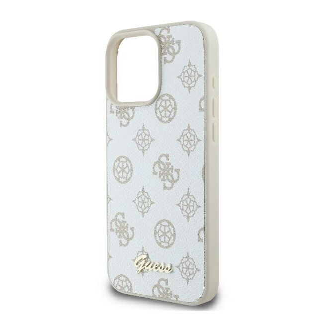 Husa premium pentru  iPhone 16 Pro Max compatibila MagSafe Guess Luxury Series - Alb