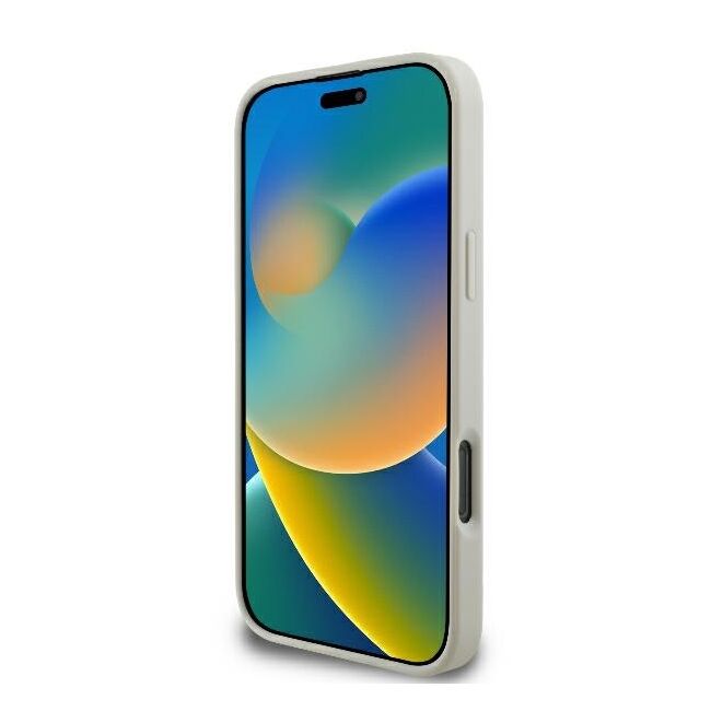 Husa premium pentru  iPhone 16 Pro Max compatibila MagSafe Guess Luxury Series - Alb
