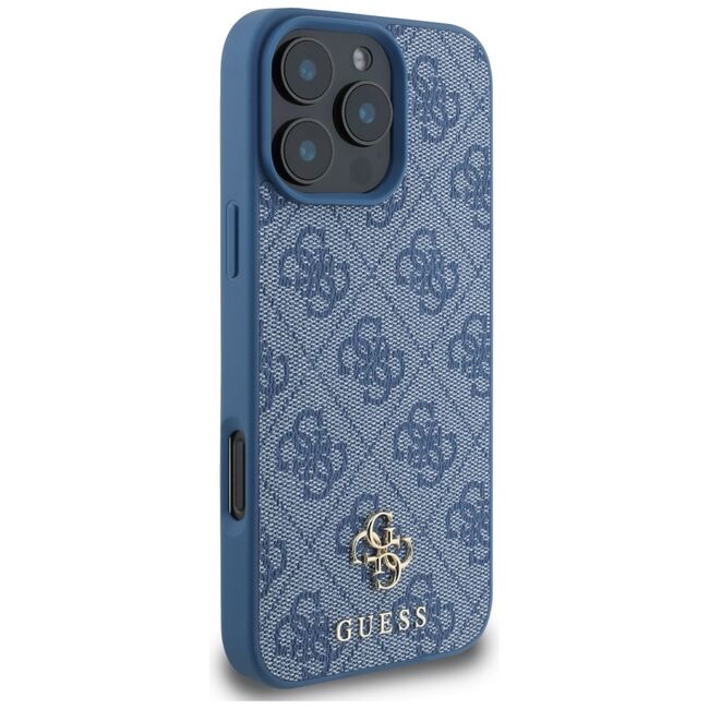 Husa premium pentru  iPhone 16 Pro Max compatibila MagSafe Guess Luxury Series - Albastru