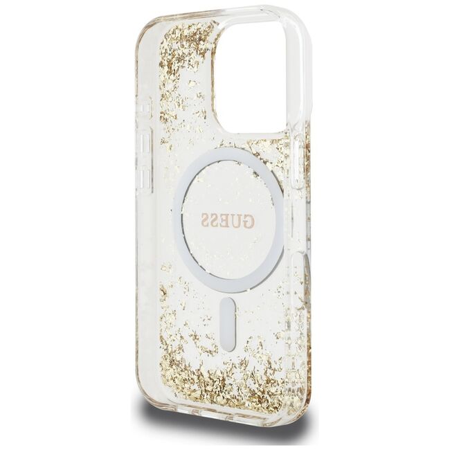 Husa premium pentru  iPhone 16 Pro Max compatibila MagSafe Guess Luxury Series - Auriu