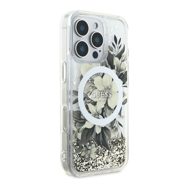 Husa premium pentru  iPhone 16 Pro Max compatibila MagSafe Guess Luxury Series - Bej