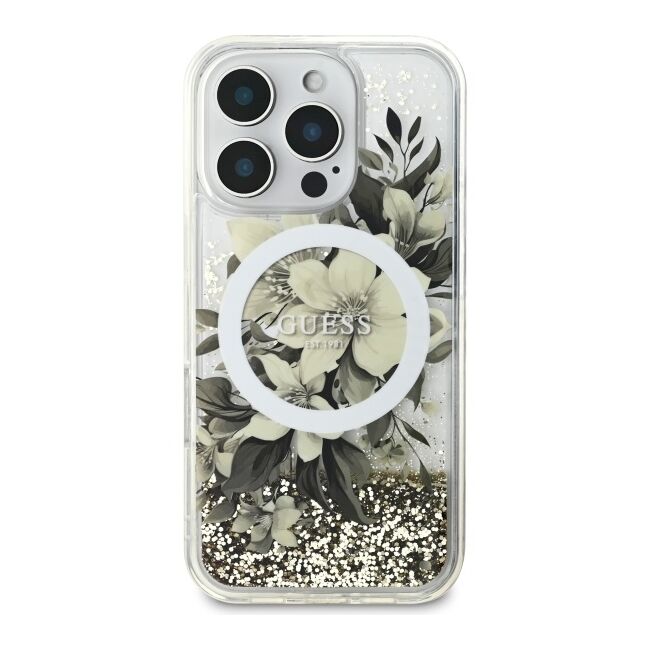 Husa premium pentru  iPhone 16 Pro Max compatibila MagSafe Guess Luxury Series - Bej