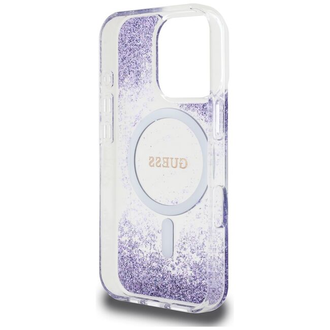 Husa premium pentru  iPhone 16 Pro Max compatibila MagSafe Guess Luxury Series - Mov