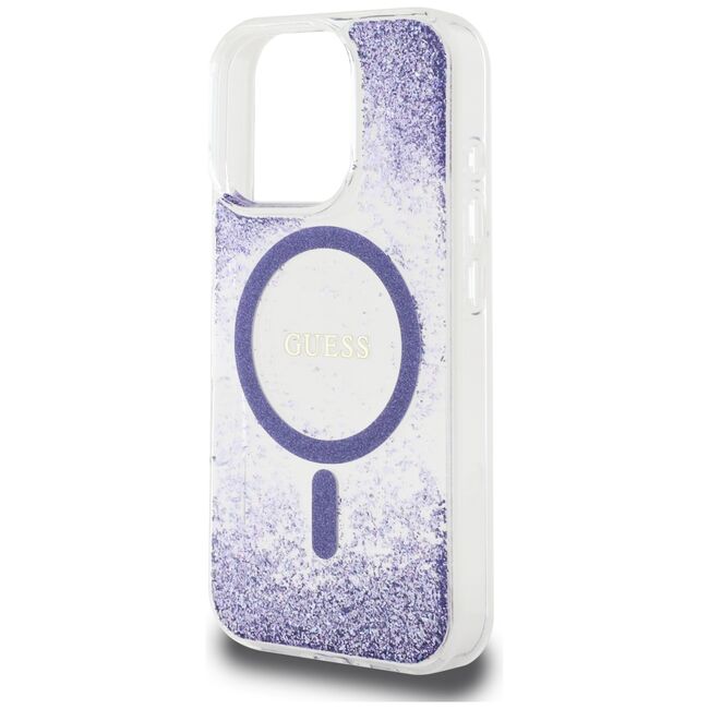 Husa premium pentru  iPhone 16 Pro Max compatibila MagSafe Guess Luxury Series - Mov