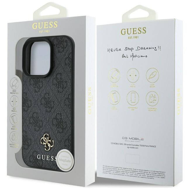Husa premium pentru  iPhone 16 Pro Max compatibila MagSafe Guess Luxury Series - Negru royal