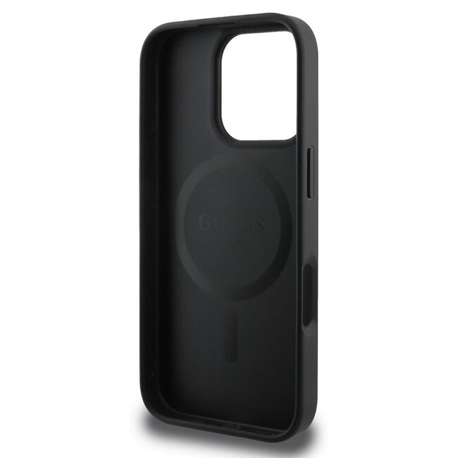 Husa premium pentru  iPhone 16 Pro Max compatibila MagSafe Guess Luxury Series - Negru