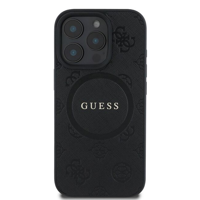 Husa premium pentru  iPhone 16 Pro Max compatibila MagSafe Guess Luxury Series - Negru