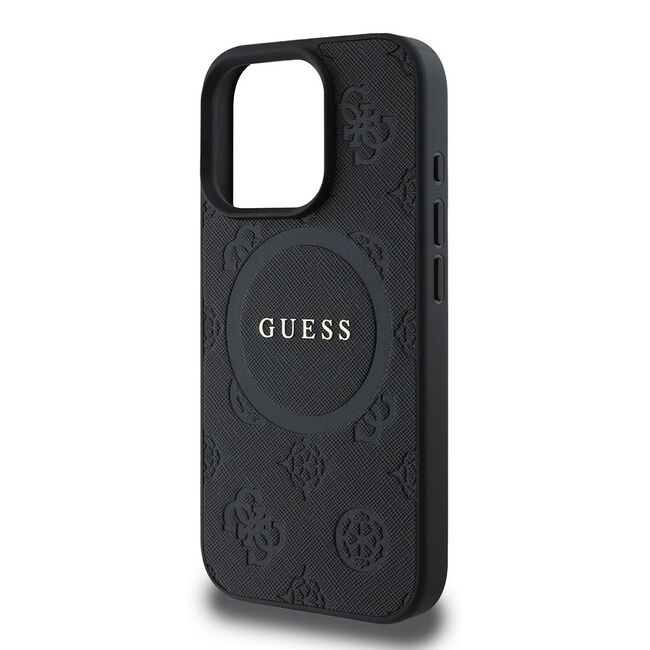 Husa premium pentru  iPhone 16 Pro Max compatibila MagSafe Guess Luxury Series - Negru